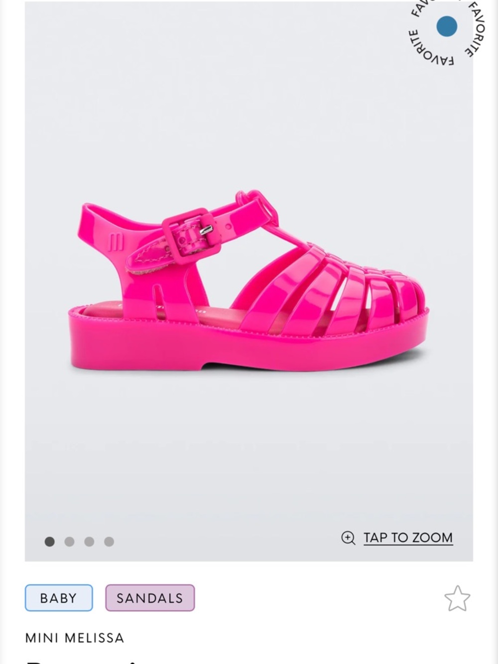 Mini Melissa Hot Pink Jelly Fisherman Sandals